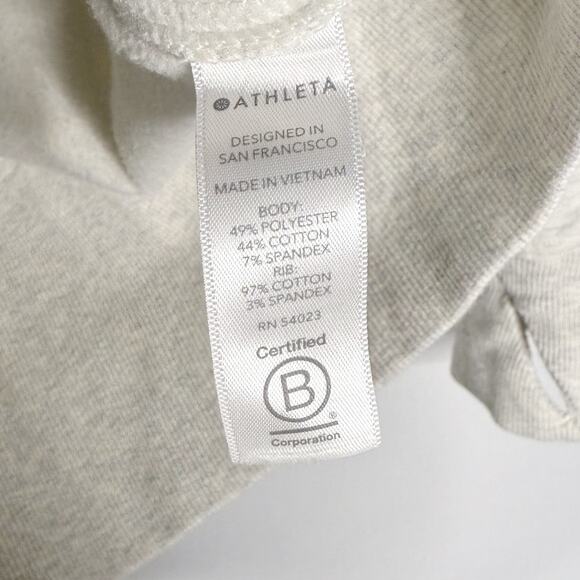 Athleta SP Small Petite Fog Heather Grey Triumph Long Hoodie Jacket Full Zip - Picture 9 of 14